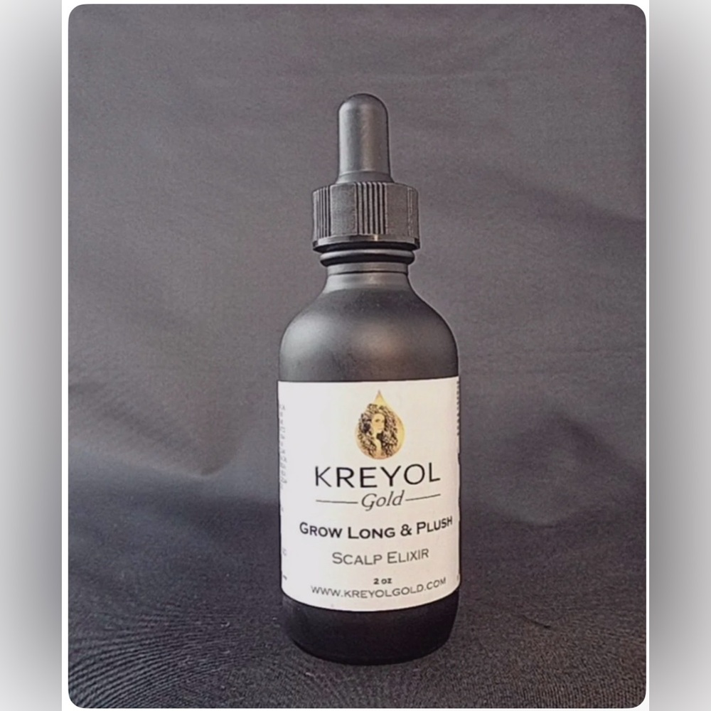 Kreyol Gold ORGANIC Grow Long & Plush Scalp Elixir - Haitian Black Castor Oil
